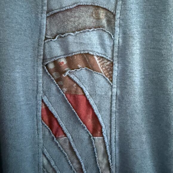 PARSLEY & SAGE | Blue Cotton Jersey Tunic Dress Artwear Art to wear | Large - Picture 4 of 7